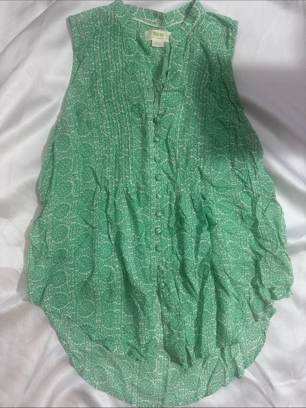 Maeve Mint Green Printed Sleeveless Camisole